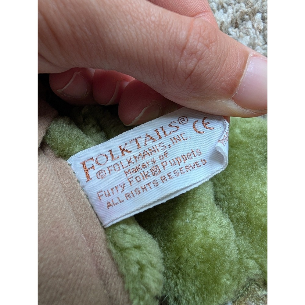 Folkmanis Folktails Frog Puppet Kids Green Vintage Bullfrog Plush Toy Good - Picture 5 of 11